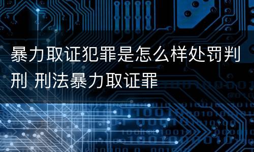 暴力取证犯罪是怎么样处罚判刑 刑法暴力取证罪