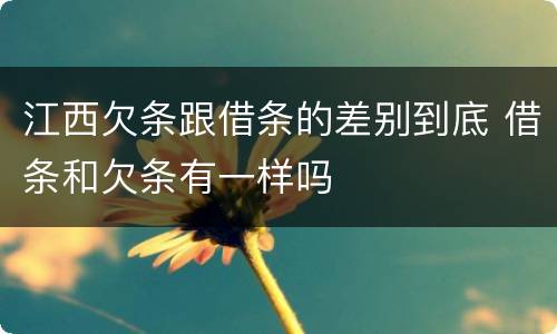 江西欠条跟借条的差别到底 借条和欠条有一样吗