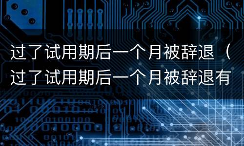 过了试用期后一个月被辞退（过了试用期后一个月被辞退有赔偿吗）