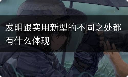 发明跟实用新型的不同之处都有什么体现