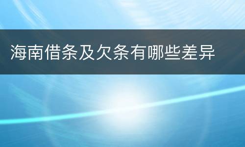 海南借条及欠条有哪些差异