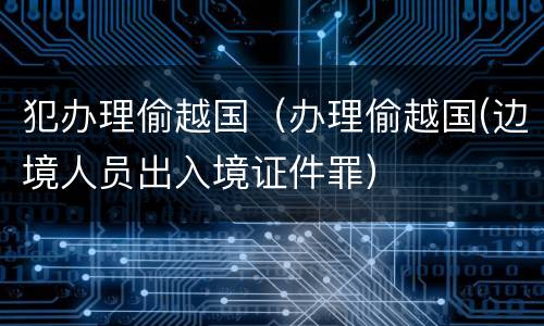 犯办理偷越国（办理偷越国(边境人员出入境证件罪）