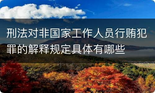 刑法对非国家工作人员行贿犯罪的解释规定具体有哪些