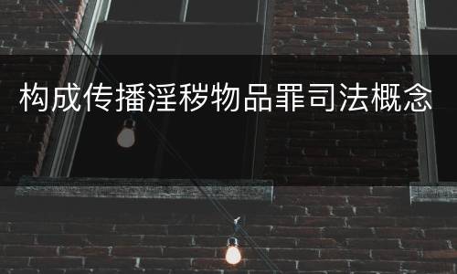 构成传播淫秽物品罪司法概念