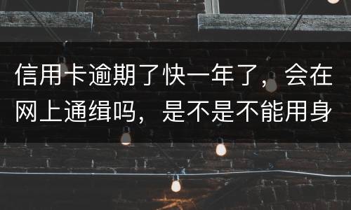 信用卡逾期了快一年了，会在网上通缉吗，是不是不能用身份证了