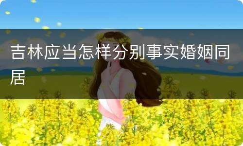 吉林应当怎样分别事实婚姻同居