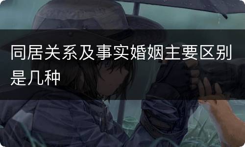 同居关系及事实婚姻主要区别是几种