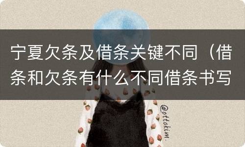 宁夏欠条及借条关键不同（借条和欠条有什么不同借条书写）