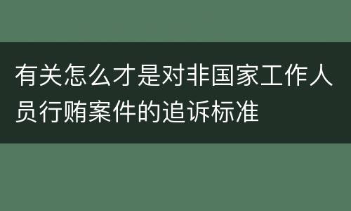 有关怎么才是对非国家工作人员行贿案件的追诉标准