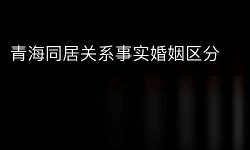 青海同居关系事实婚姻区分
