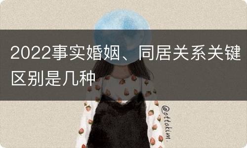2022事实婚姻、同居关系关键区别是几种