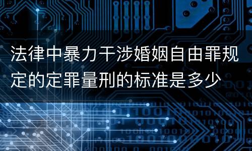 法律中暴力干涉婚姻自由罪规定的定罪量刑的标准是多少