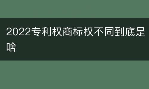 2022专利权商标权不同到底是啥