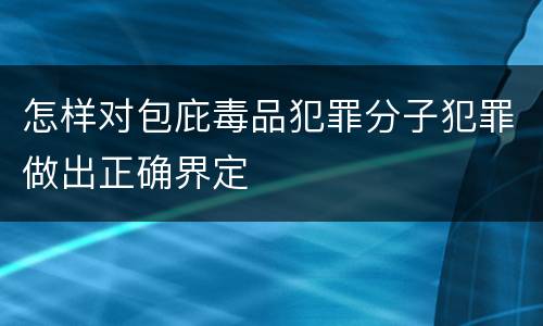怎样对包庇毒品犯罪分子犯罪做出正确界定