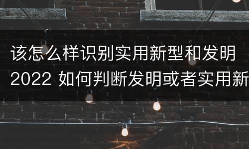 该怎么样识别实用新型和发明2022 如何判断发明或者实用新型的新颖性