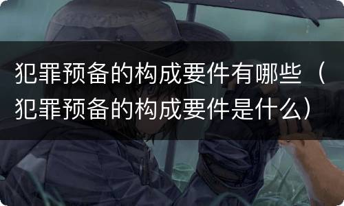 犯罪预备的构成要件有哪些（犯罪预备的构成要件是什么）