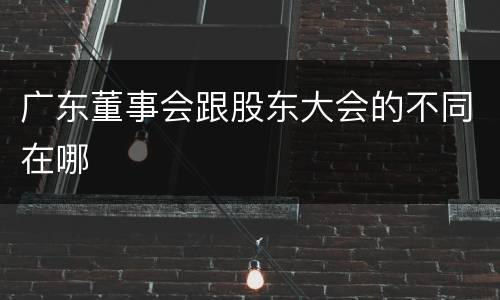 广东董事会跟股东大会的不同在哪