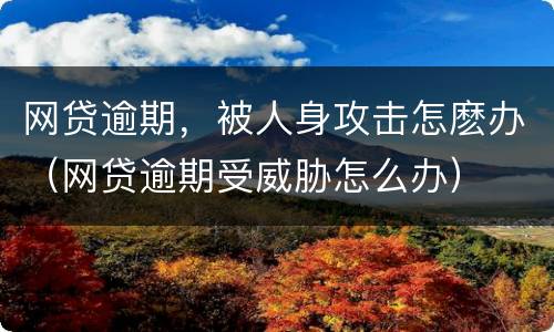 网贷逾期，被人身攻击怎麽办（网贷逾期受威胁怎么办）