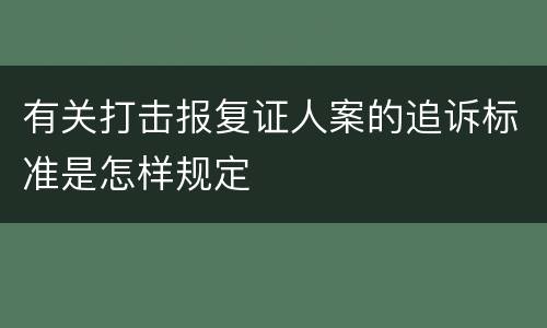 有关打击报复证人案的追诉标准是怎样规定