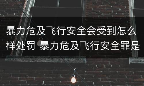 暴力危及飞行安全会受到怎么样处罚 暴力危及飞行安全罪是危险犯吗