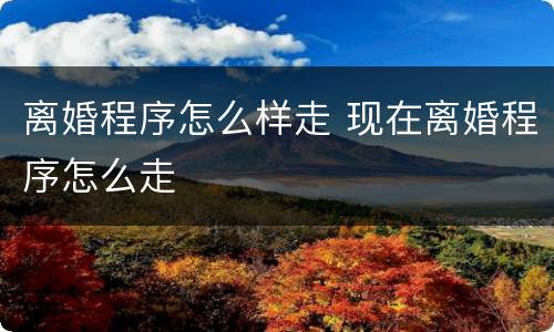 离婚程序怎么样走 现在离婚程序怎么走