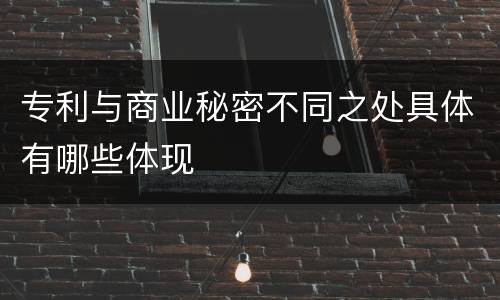 专利与商业秘密不同之处具体有哪些体现