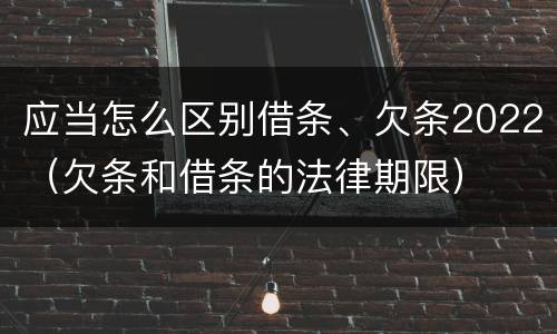 应当怎么区别借条、欠条2022（欠条和借条的法律期限）