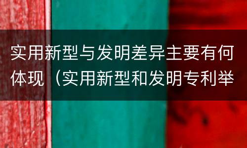 实用新型与发明差异主要有何体现（实用新型和发明专利举例）