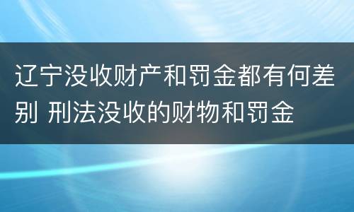 辽宁没收财产和罚金都有何差别 刑法没收的财物和罚金