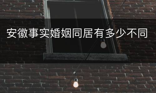 安徽事实婚姻同居有多少不同