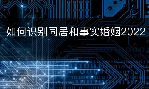 如何识别同居和事实婚姻2022