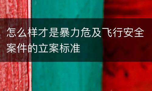 怎么样才是暴力危及飞行安全案件的立案标准