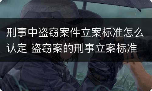 刑事中盗窃案件立案标准怎么认定 盗窃案的刑事立案标准