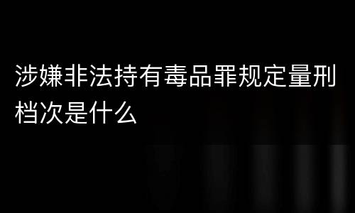 涉嫌非法持有毒品罪规定量刑档次是什么