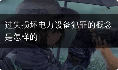 过失损坏电力设备犯罪的概念是怎样的