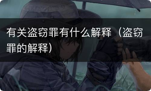 有关盗窃罪有什么解释（盗窃罪的解释）