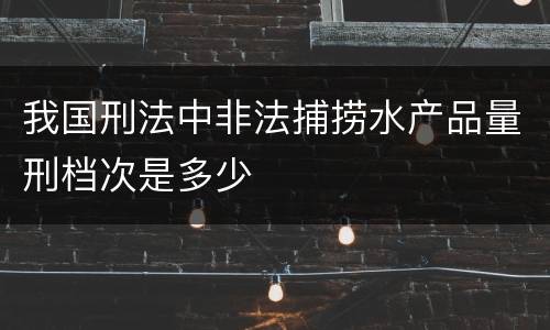 我国刑法中非法捕捞水产品量刑档次是多少