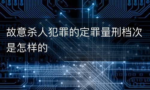 故意杀人犯罪的定罪量刑档次是怎样的