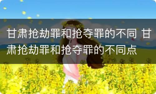 甘肃抢劫罪和抢夺罪的不同 甘肃抢劫罪和抢夺罪的不同点