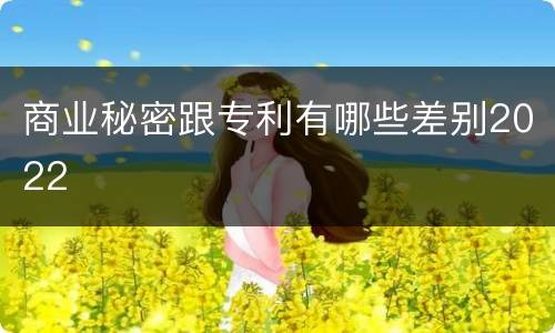 商业秘密跟专利有哪些差别2022