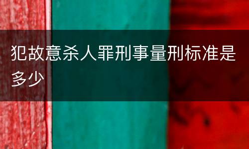 犯故意杀人罪刑事量刑标准是多少