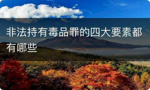 非法持有毒品罪的四大要素都有哪些