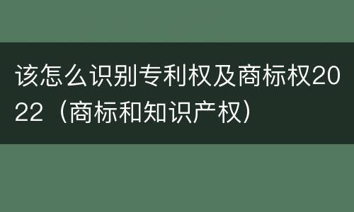 该怎么识别专利权及商标权2022（商标和知识产权）