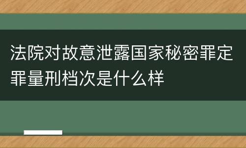 法院对故意泄露国家秘密罪定罪量刑档次是什么样