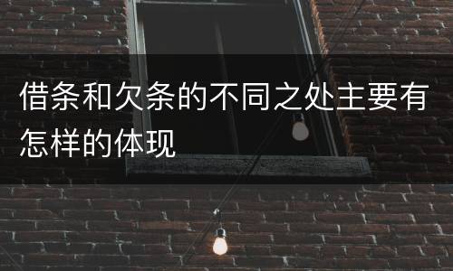 借条和欠条的不同之处主要有怎样的体现
