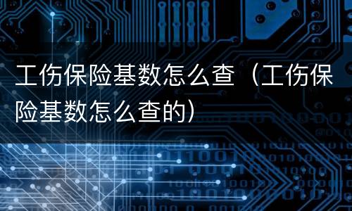 工伤保险基数怎么查（工伤保险基数怎么查的）
