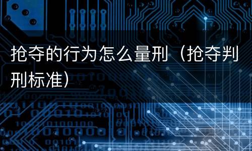 抢夺的行为怎么量刑（抢夺判刑标准）