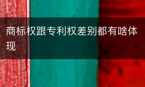 商标权跟专利权差别都有啥体现