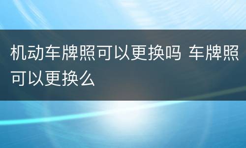 机动车牌照可以更换吗 车牌照可以更换么