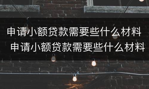 申请小额贷款需要些什么材料 申请小额贷款需要些什么材料呢